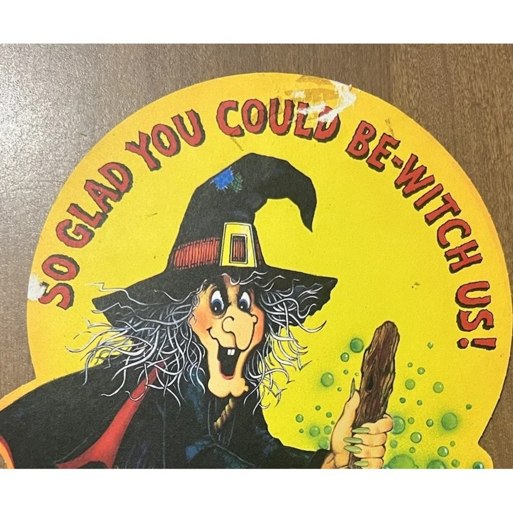 Vintage Halloween Decoration Hallmark Witch Brew Pot Die Cut Spooky Décor‎